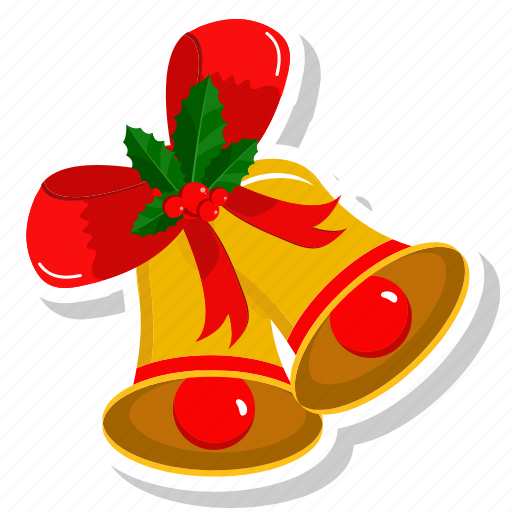 Bell, christmas, circle, ribbon icon - Download on Iconfinder