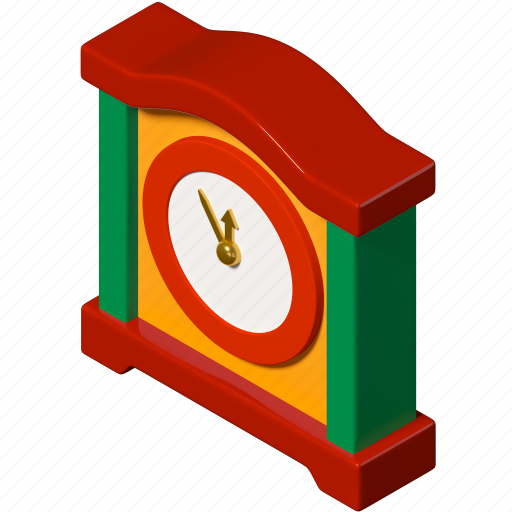 Clock, time, midnight, new year 3D illustration - Download on Iconfinder