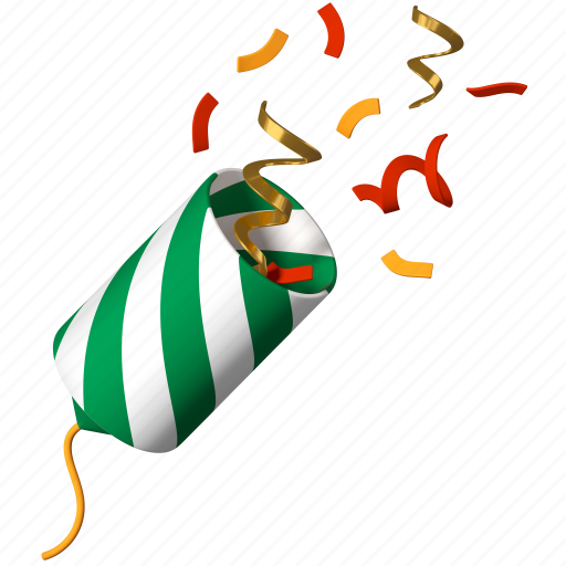 Cracker, new year, celebration, holiday 3D illustration - Download on Iconfinder