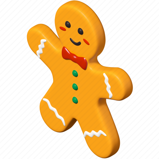 Gingerbread, man, cookie, christmas 3D illustration - Download on Iconfinder