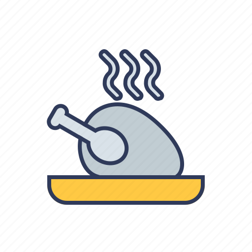 Turkey, chicken, roast, leg, meat, drumstick, steak icon - Download on Iconfinder