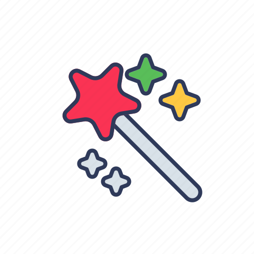 Wand, magic, halloween, magician, fantasy, star, tool icon - Download on Iconfinder