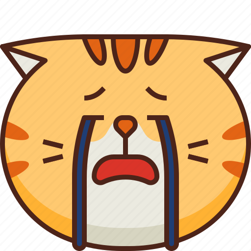Cute, cat, emoticon, emoji, cry, avatar, smileys icon - Download on Iconfinder