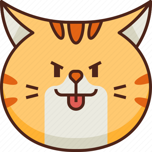 Cute, cat, emoticon, emoji, avatar, naughty, smileys icon - Download on Iconfinder