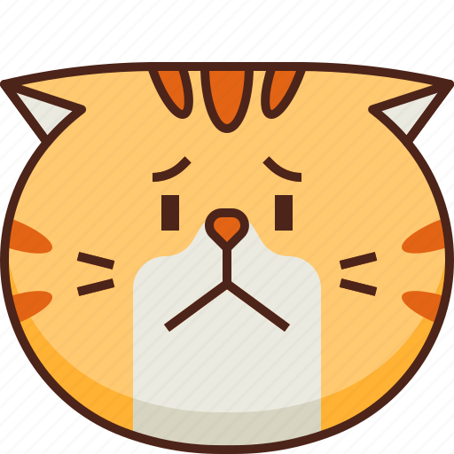 Cute, cat, worry, emoticon, smileys, avatar, emoji icon - Download on Iconfinder