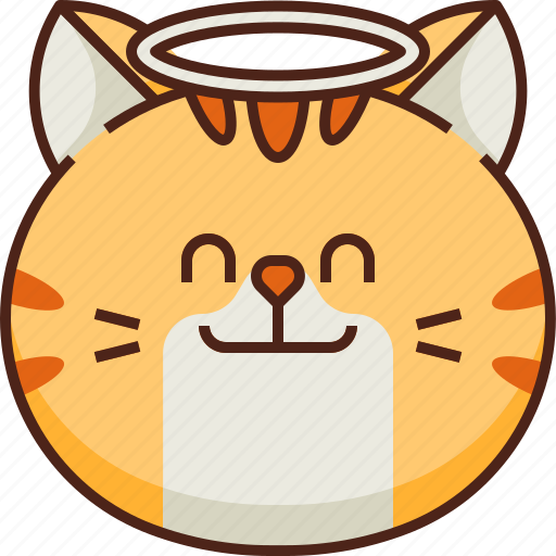 Cute, cat, angel, emoticon, emoji, avatar, smileys icon - Download on Iconfinder