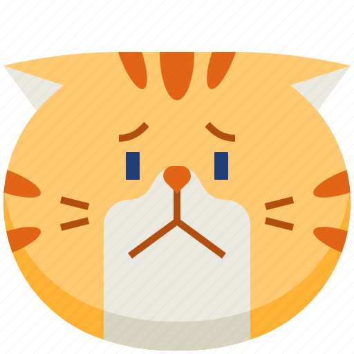 Cute, worry, emoticon, avatar, smileys, cat, emoji icon - Download on Iconfinder
