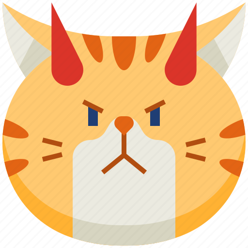 Cute, demon, emoticon, avatar, smileys, cat, emoji icon - Download on Iconfinder
