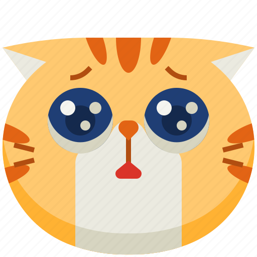 Cute, teary eyes, emoticon, avatar, smileys, cat, emoji icon - Download on Iconfinder
