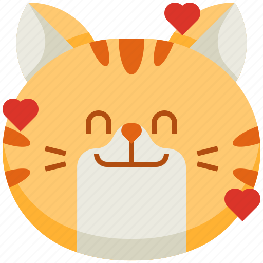Cute, emoticon, avatar, smileys, cat, emoji, hearts icon - Download on Iconfinder
