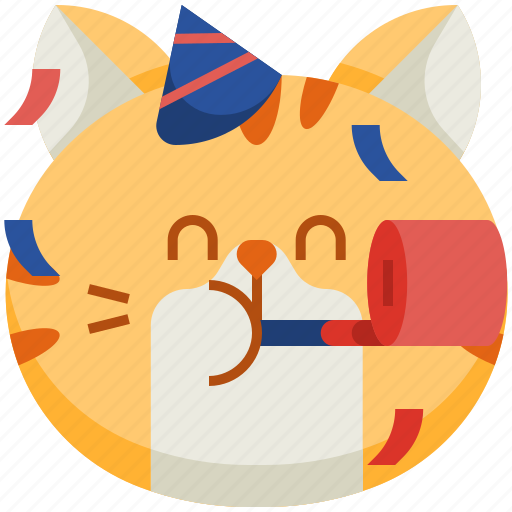 Cute, emoticon, avatar, smileys, party, cat, emoji icon - Download on Iconfinder