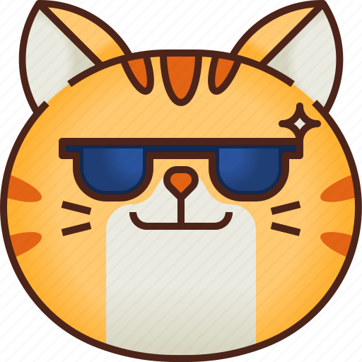 Cute, emoticon, avatar, cool, smileys, cat, emoji icon - Download on Iconfinder