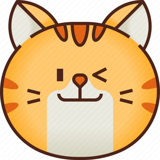 Cute, emoticon, avatar, smileys, cat, emoji, wink icon - Download on Iconfinder