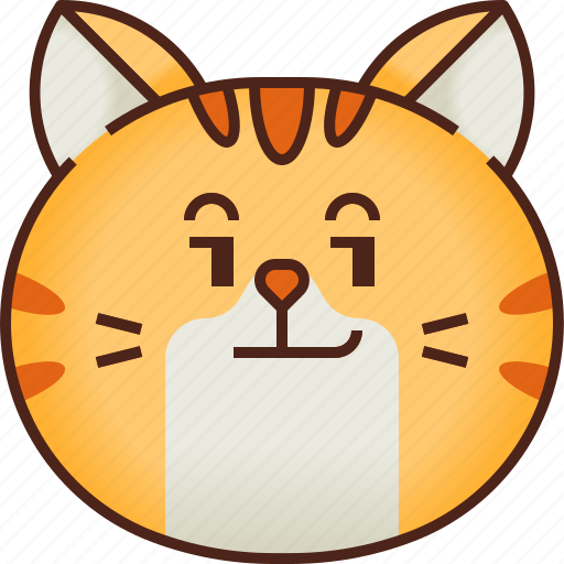 Cute, emoticon, avatar, smileys, cat, smirk, emoji icon - Download on Iconfinder