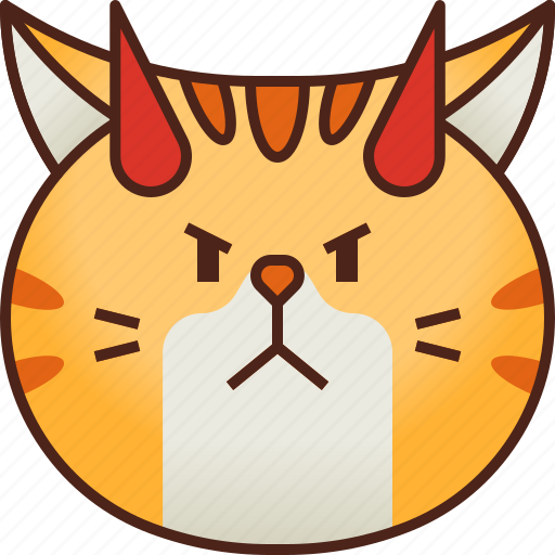 Cute, demon, emoticon, avatar, smileys, cat, emoji icon - Download on Iconfinder
