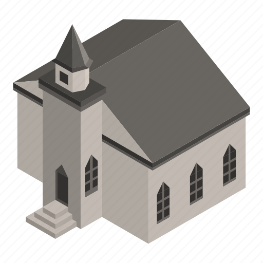 Cartoon, church, construction, house, isometric, medieval, tree icon - Download on Iconfinder