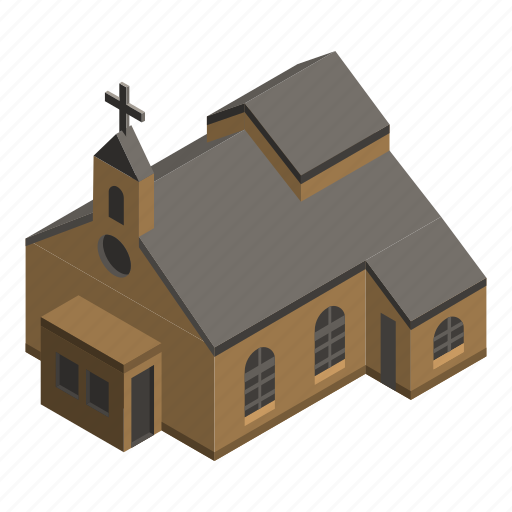 Cartoon, church, house, isometric, protestant, silhouette, vintage icon - Download on Iconfinder