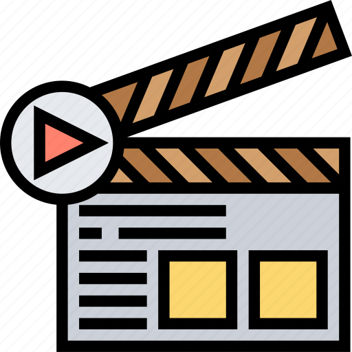 Clapperboard, action, movie, production, cinematography icon - Download on Iconfinder
