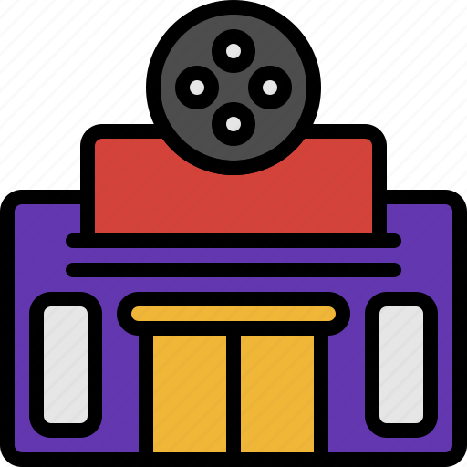 Movies, store, building, moviegoer, theater, film, cinema icon - Download on Iconfinder