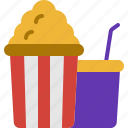 soda, film, entertainment, corn, movie, popcorn, cinema