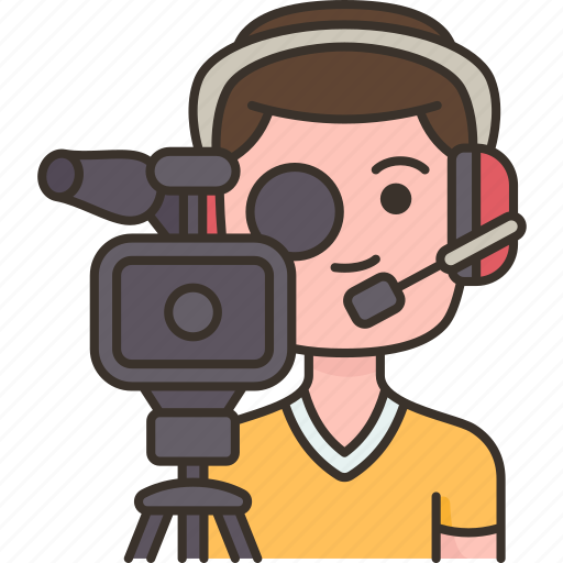 Cameraman, video, recording, broadcast, studio icon - Download on Iconfinder