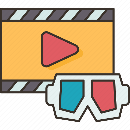 Movie, dimension, glasses, watching, entertainment icon - Download on Iconfinder
