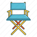 cartoon, chair, cinema, director, film, movie, producer
