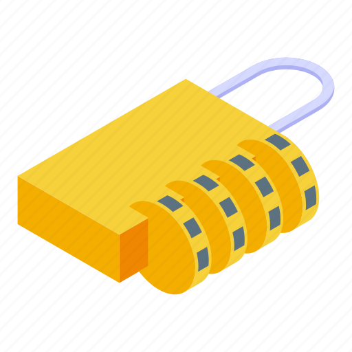 Padlock, cipher, isometric icon - Download on Iconfinder