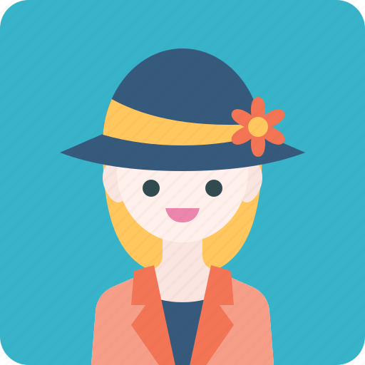 Avatar, flower, girl, hat, profile, woman icon - Download on Iconfinder