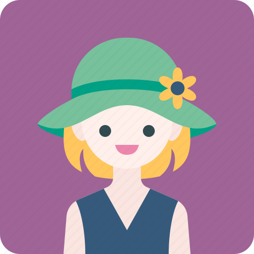 Avatar, flower, girl, hat, profile, woman icon - Download on Iconfinder