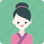 avatar, flower, girl, kimono, profile, woman 