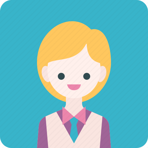 Avatar, girl, profile, studen, suit, waiter, woman icon - Download on Iconfinder