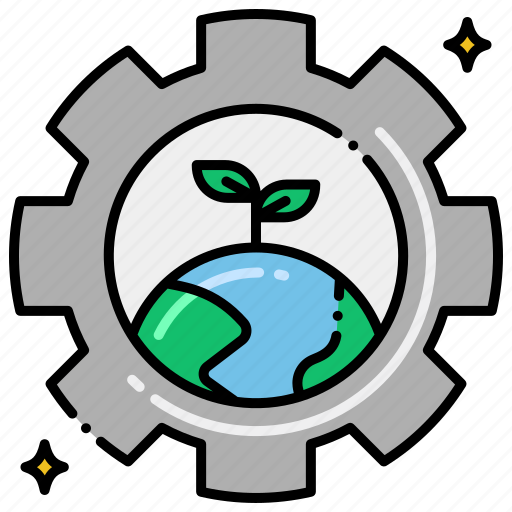 Earth, gear, globe, green icon - Download on Iconfinder