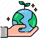 globe, hand, sustainability