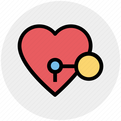 Circus, heart, heart lock, key, keyhole, love, secret feelings icon - Download on Iconfinder
