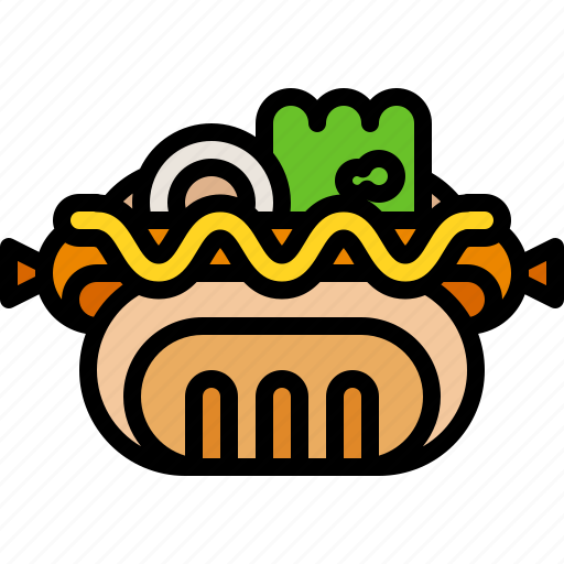 Bread, food, hotdog, meal, mustard, sandwich, sausage icon - Download on Iconfinder