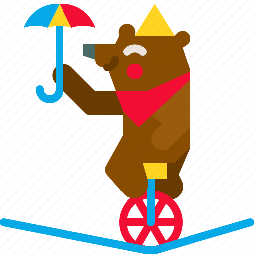 Bear, bicycle, carnival, circus, cute, performance, show icon - Download on Iconfinder