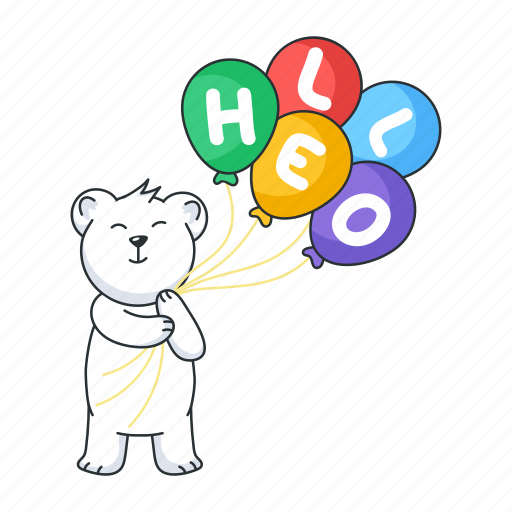 Hello bear, hello teddy, bear balloons, flying balloons, circus balloons icon - Download on Iconfinder