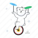 unicycle trick, unicycle bear, unicycle ride, bear show, circus show