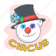 circus clown, clown face, circus bear, clown bear, circus entertainer 