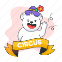 circus banner, bear banner, circus bear, circus teddy, bear character