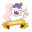 circus banner, bear banner, circus bear, circus teddy, bear character 