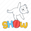 circus show, bear show, balancing ball, circus performance, circus bear