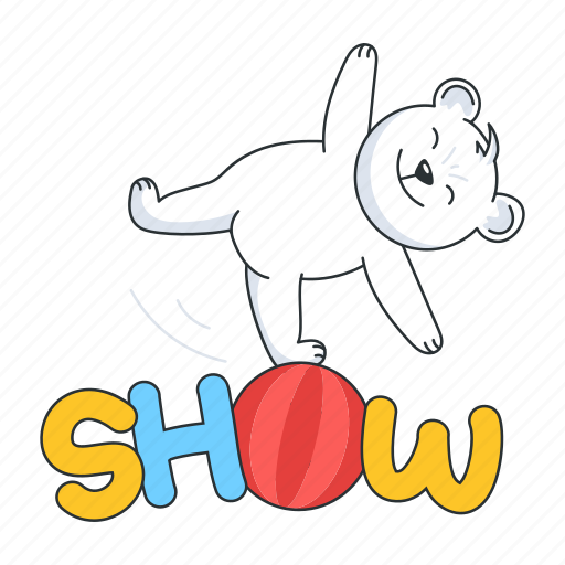 Circus show, bear show, balancing ball, circus performance, circus bear icon - Download on Iconfinder