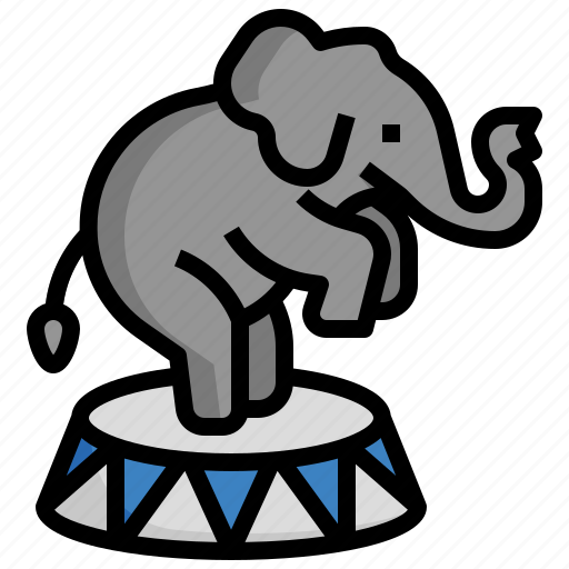 Circus, filloutline, elephant, mammal, wildlife, elephants icon - Download on Iconfinder