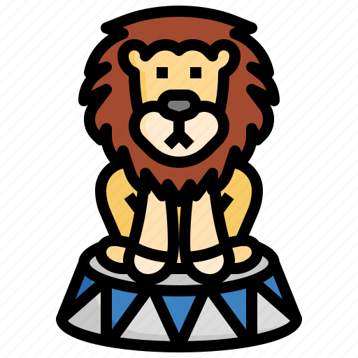 Circus, filloutline, lion, tamer, amusement, park, carnival icon - Download on Iconfinder