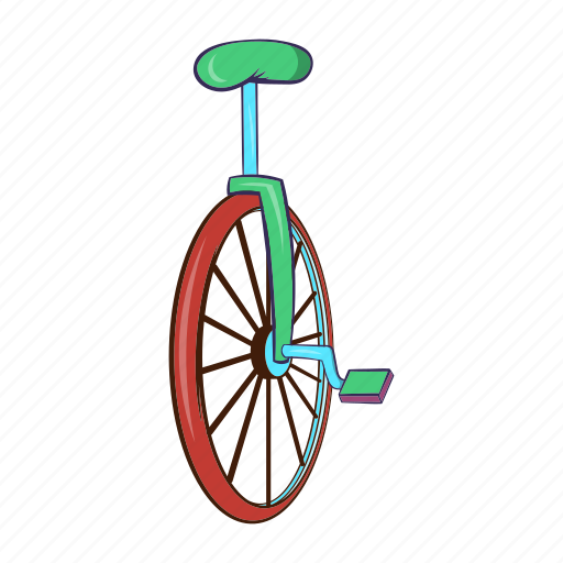 Bicycle, cartoon, circus, pedal, transport, unicycle, wheel icon - Download on Iconfinder