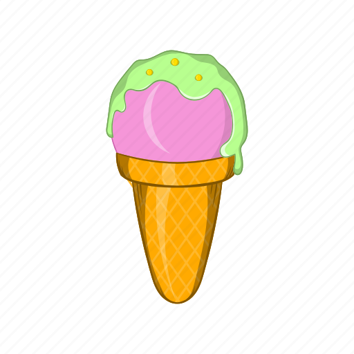 Cartoon, cone, cream, dessert, food, ice cream, sweet icon - Download on Iconfinder