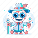 spooky, clown, scary, halloween, character, creepy
