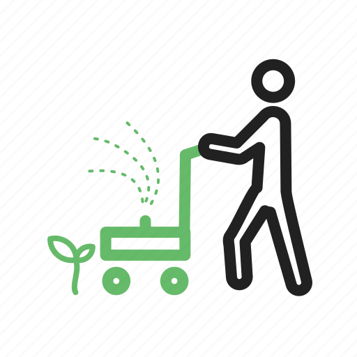 Cutting, grass, lawn, lawnmower, mowing, people, work icon - Download on Iconfinder